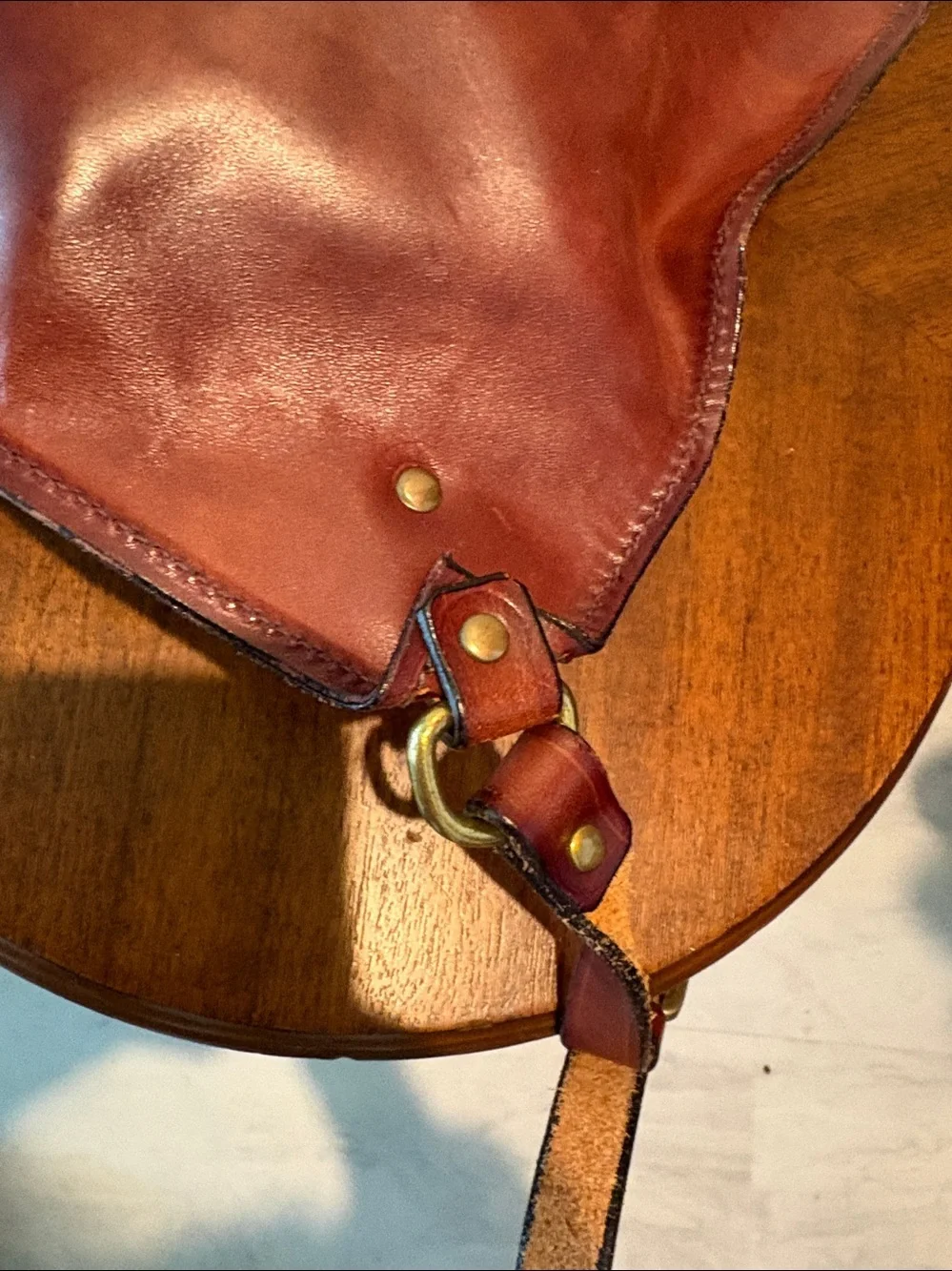 Namsce Bazar San Gimignano  Italian Leather backpack/Horse logo Brown/Gold turnl